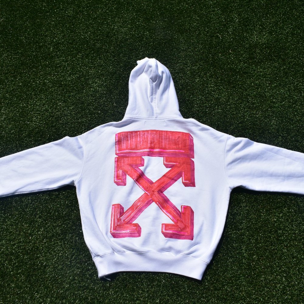 Off-White Marker Over Hoodie 'White' (Size: Large)